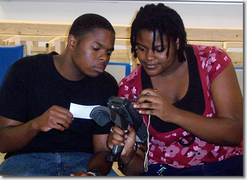 STI Scholars using RFID scanner