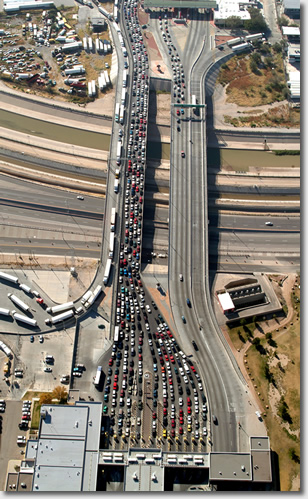 Border Crossing Aerial View